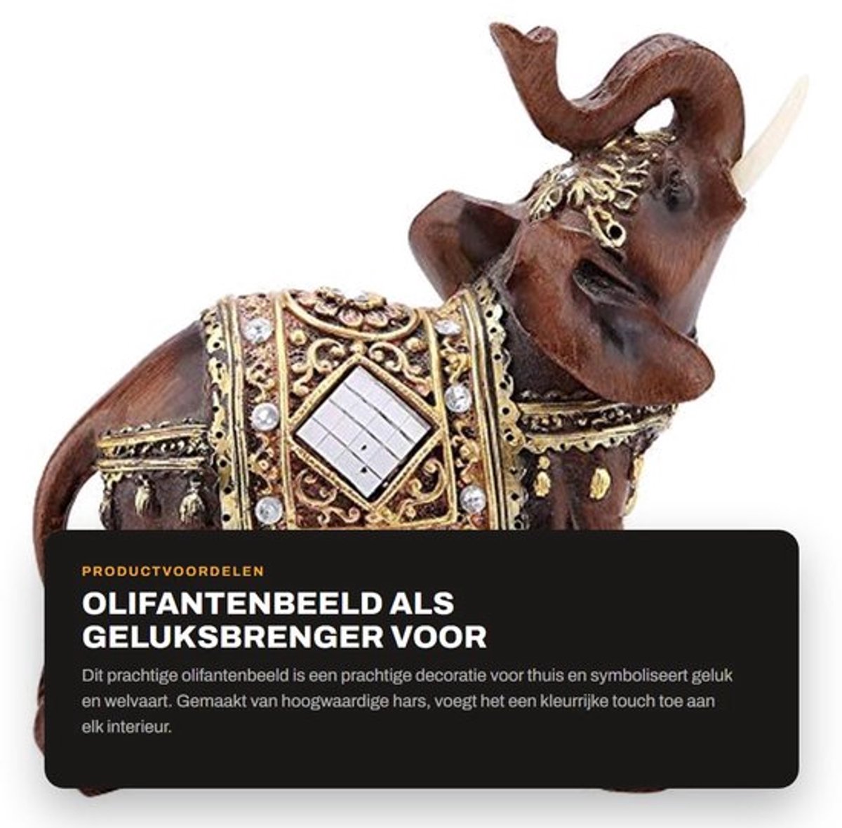 Dailygoods- Olifantenfiguren Geluksbrenger - Decoratie - Interieur Accessoire