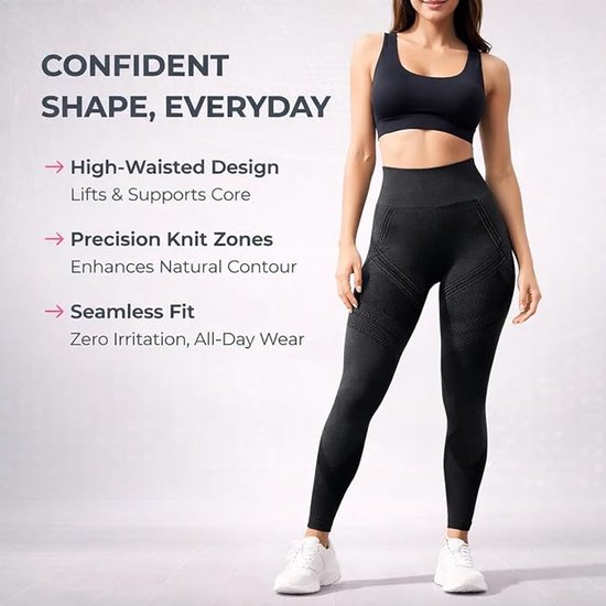 Deze compressielegging voor dames heeft een anti-cellulitiswerking, 3D-technologie, een hoge taille. De legging is ontworpen om je figuur te vormen en is geschikt voor hardlopen, fitness en yoga - Pauwgroen XXL. — afbeelding 3