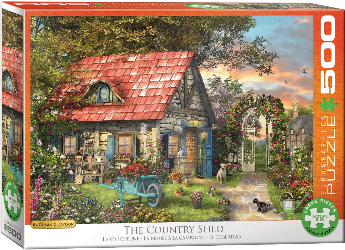 Eurographics - Het Landschuurtje [The Country Shed] - Dominic Davison - 500 XL stukjes 68×48cm (b×h) - Familie Legpuzzel — cadeau in Spellen & Speelgoed - foto 2