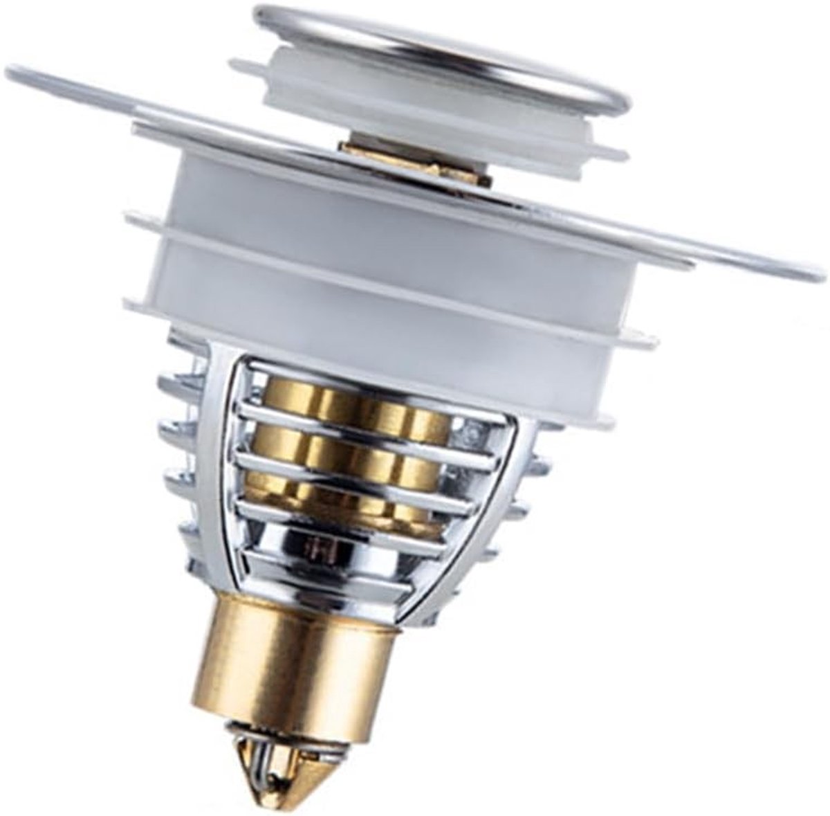 Vervangende Afvoerplug met Zeef voor 33-40mm Afvoeropeningen, Push Type Afvoerplug voor Bad, Wastafel en Keuken