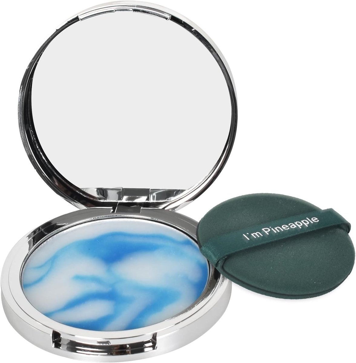 Transparante Jelly Makeup Fixing Poeder voor Oliecontrole, Compact Poeder met Spiegeltje en Poederkwast, 10 g, Rond Design