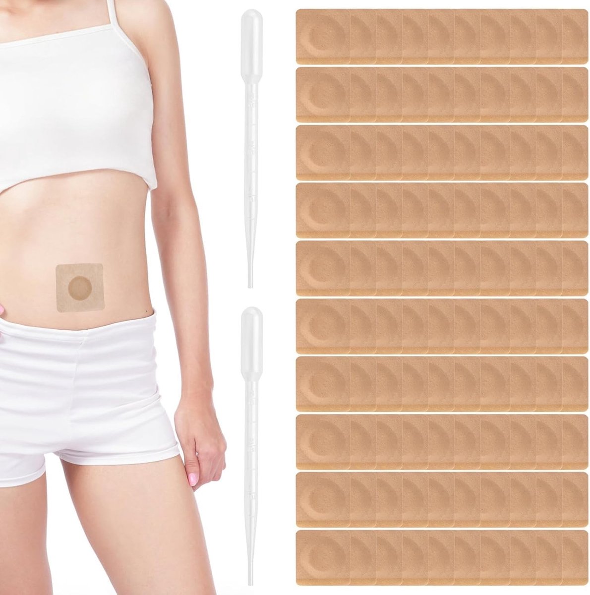 Absorberende Castorolie Patches en Wraps voor Navel en Lichaam, Zelfklevende Compressen voor Effectieve Behandeling en Ontspanning