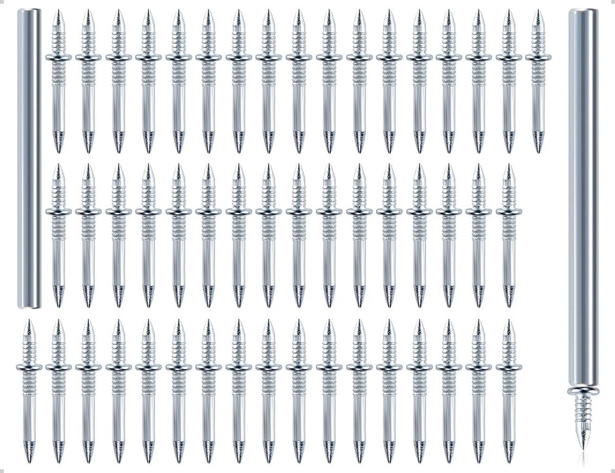 100 Stuks Dubbele Hoofd Spijkers voor Wandafwerking, Onzichtbare Veiligheidsschroeven en Gereedschap voor Thuisdecoratie, Perfect voor Plinten en Meubels