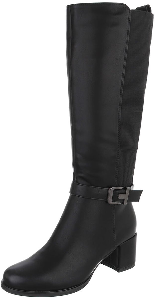 Hoge laars - blokhak en gespdetail - dames Mt:39