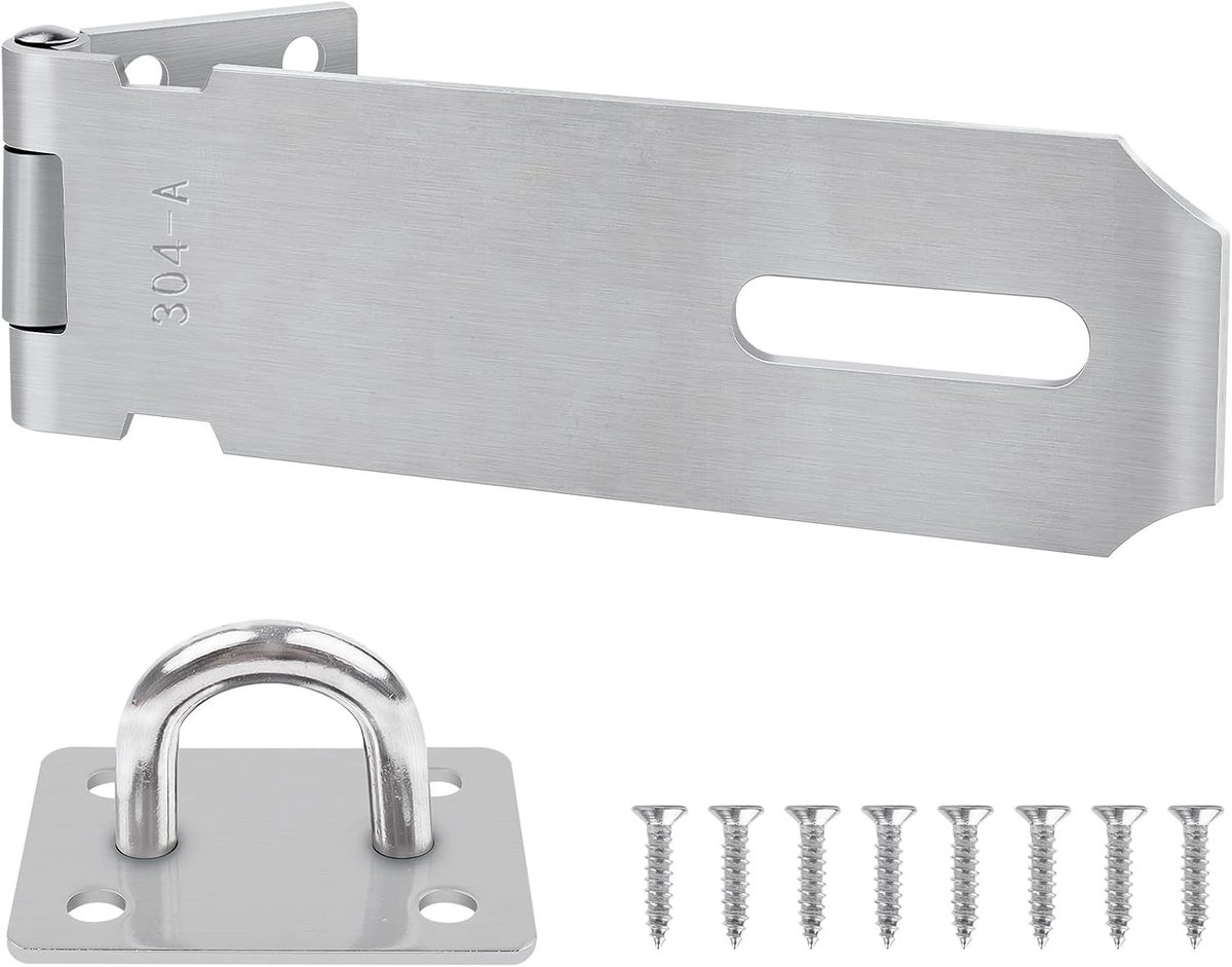 Roestvrijstalen Hangslot van 12.7 cm voor Veiligheid en Beveiliging van Kasten en Deuren met Schroeven