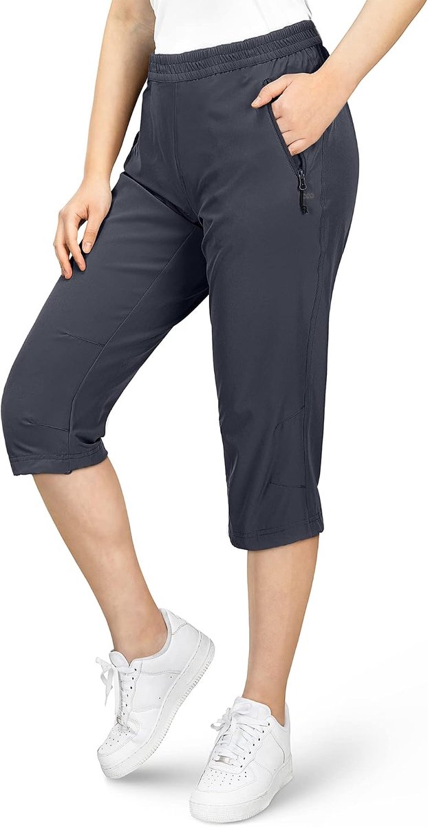 33,000ft Dames 3/4 broek capri wandelbroek stretch lichte fietsbroek zakken zomer outdoor golfbroek