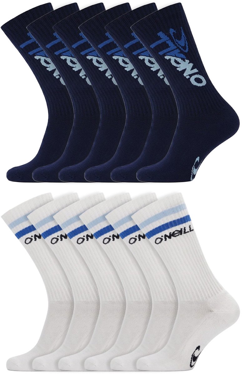 12 Paar O’neill Sportsokken Cutting Logo Dames En Heren Medieval Blauw