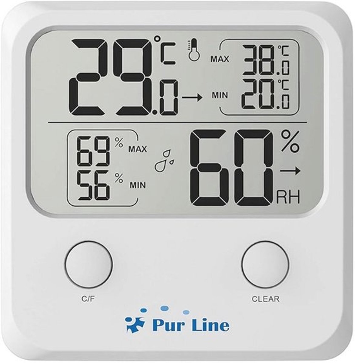 Binnenweerstation met Digitale Thermometer en Hygrometer - Temperatuur en Vochtigheid Trendindicator