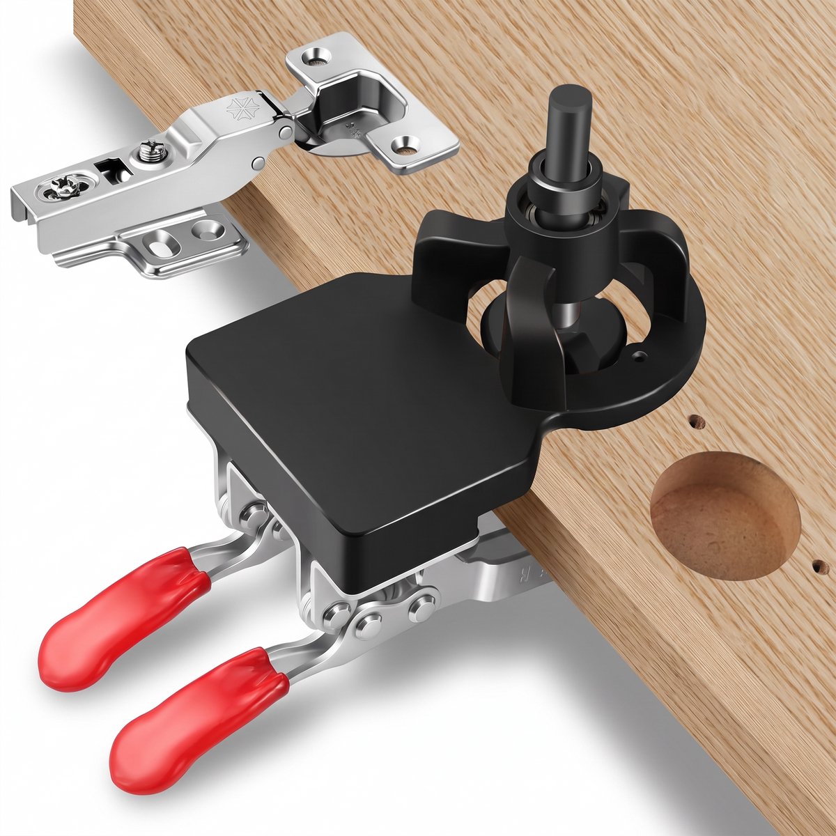 35mm scharniermal - Driesnijdende Scharnierboor - Instelbare Boordiepte en Randafstand - Voor Kastdeuren en Meubelpanelen- deurkastscharniermal-verborgen scharniermal-gatenpons-boorgeleiderzoeker voor doe-het-zelf houtbewerking voor Kastscharnieren