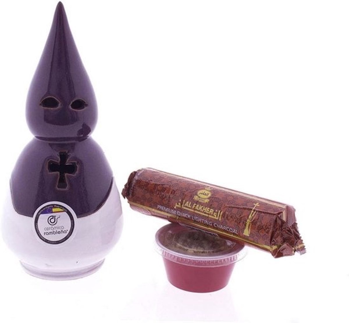 Keramische Wierookstokhouder Wit-Paars - Originele Accessoires voor Wierookstokjes