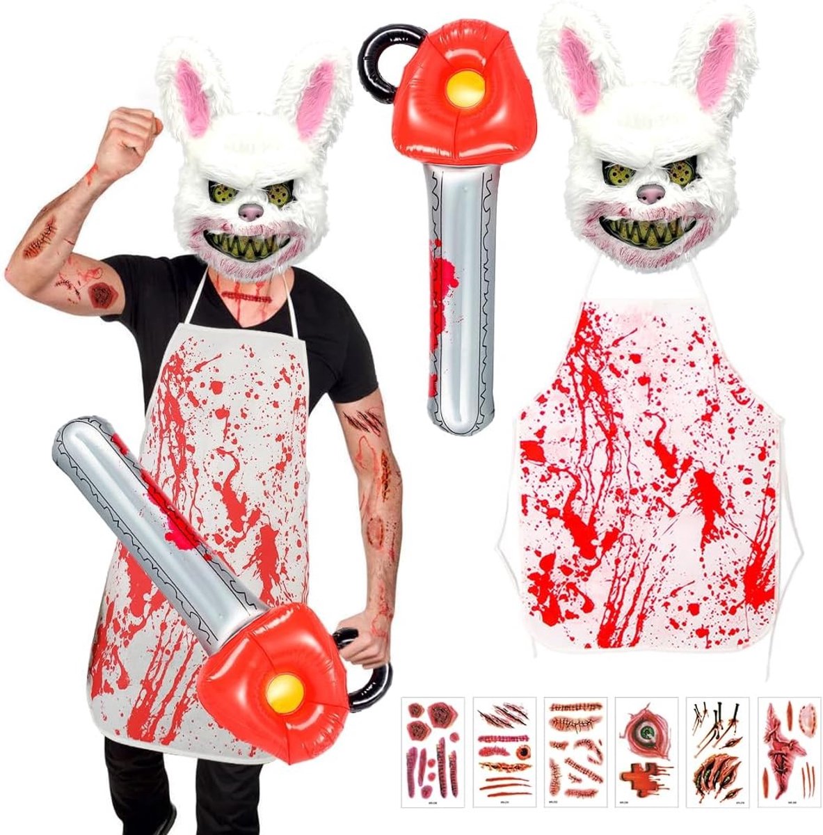 Trendy Horror Bunny Kostuum voor Halloween voor Volwassenen en Tieners met Unieke Stijl en Comfort
