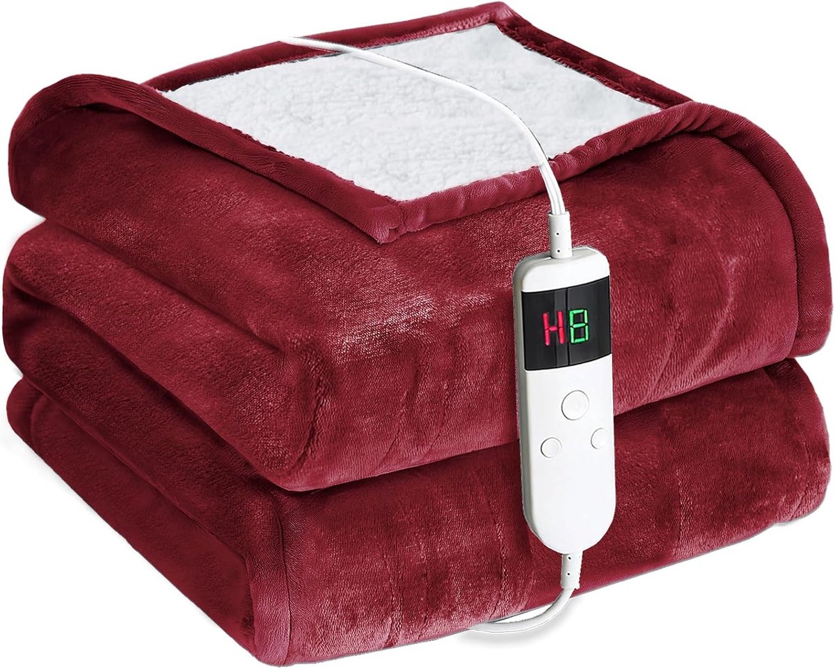 Verwarmingsdeken 130 x 180 cm - elektrische warmtedeken - 10 verwarmingsstanden - voor aangename warmte thuis - ShopVlot