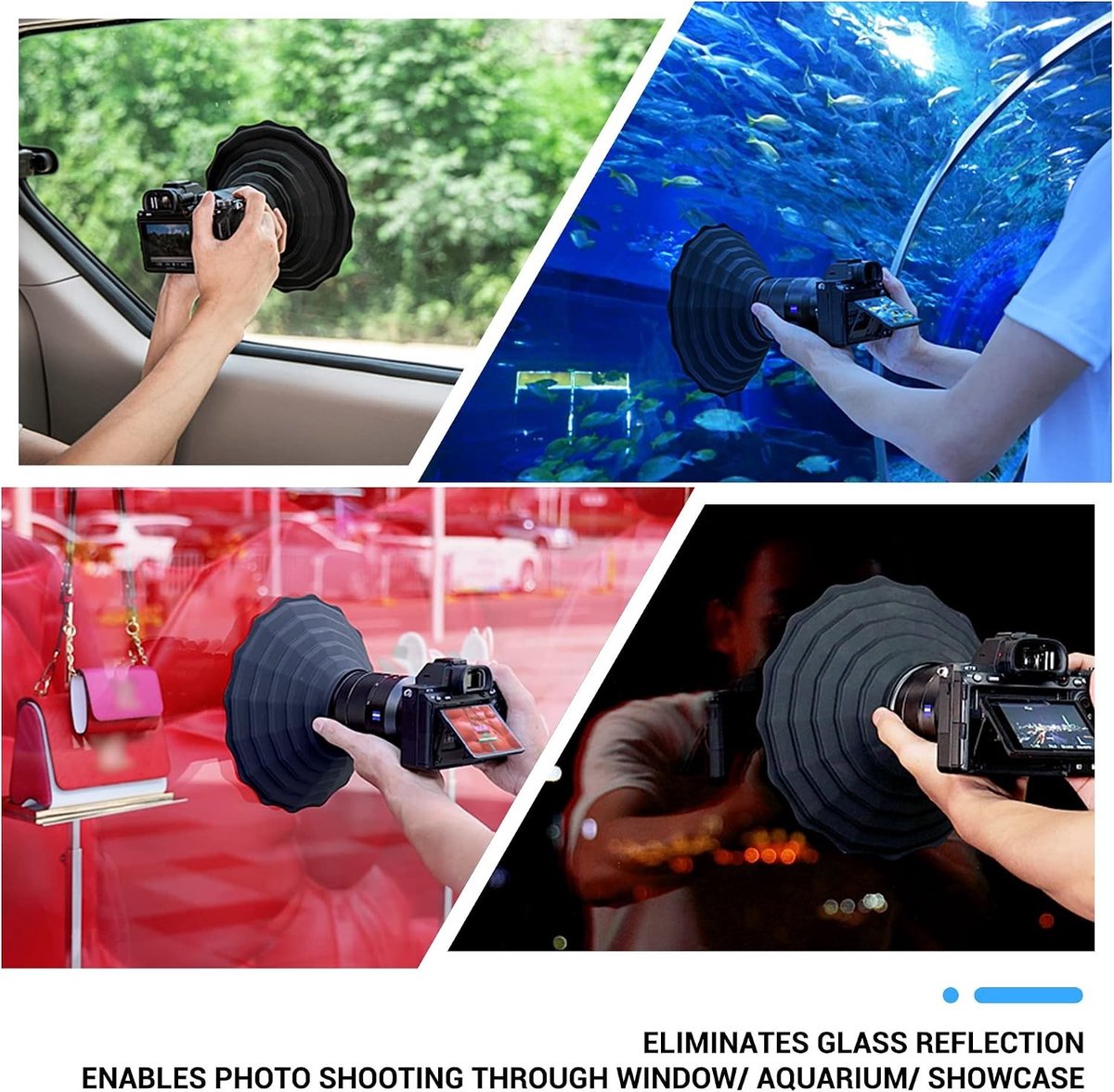 Siliconen Lenskap met Anti-Reflectie voor DSLR Camera's, Geschikt voor Lenzen van 73mm tot 88mm, Opvouwbare Lensbescherming en Fotografie Accessoire