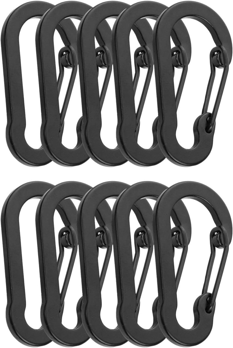 Set van 10 Mini Karabiners van 50 mm van Aluminium Legering in S-Vorm voor Outdoor Activiteiten, Camping en Beveiliging