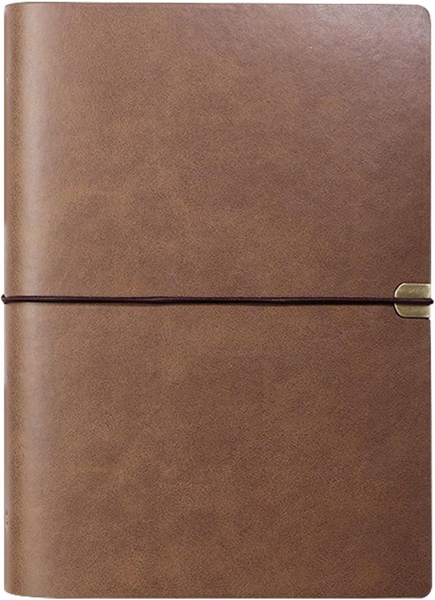 Leren notitieboek - Koffie - A5 (17,2 x 23,5 cm) - Navulbaar PU-leer met 6-rings binding - Voor schrijven en schetsen