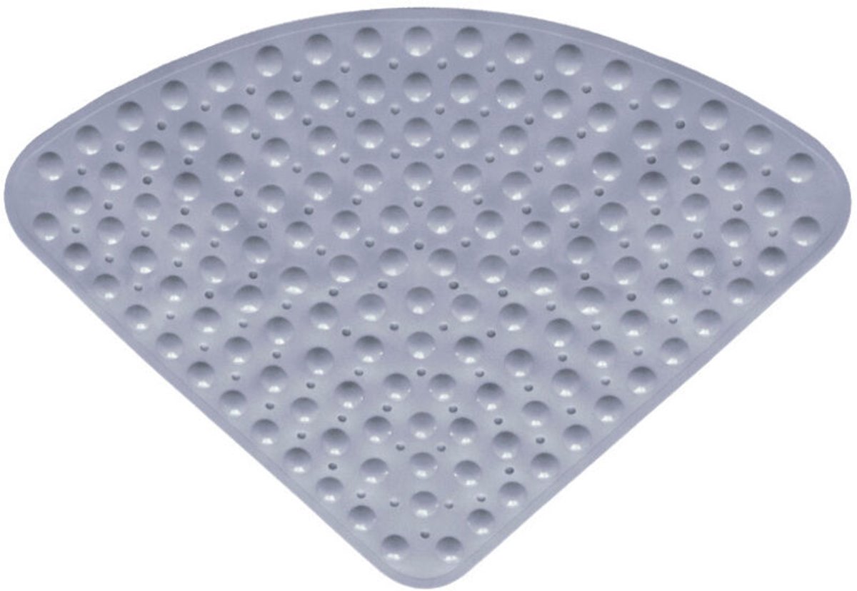 54x54 cm, waaiervormige rubberen douchemat geschikt voor antisliprand, kwartcirkelvormige antibacteriële mat geschikt voor zuignap, geschikt voor douche of bad.