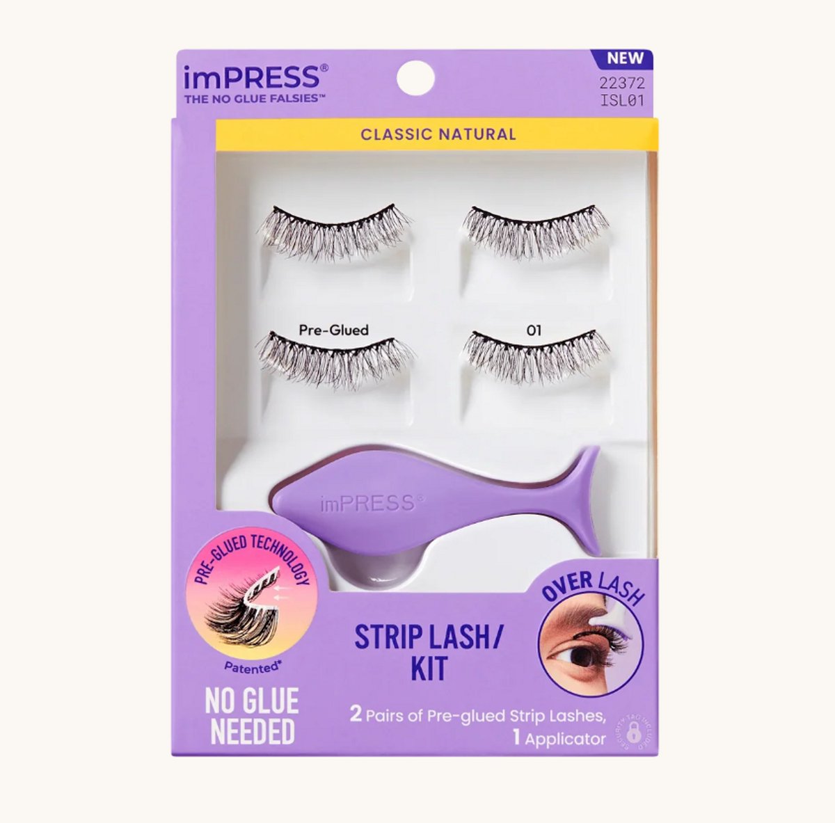 imPRESS Falsies Classic Natural - Zelfklevende Stripwimpers - 2 Paar