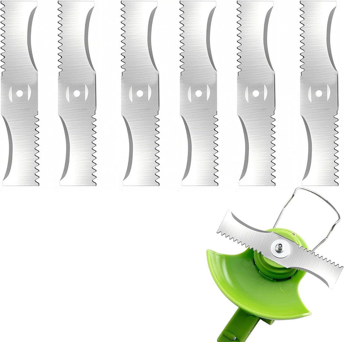 Set van 6 vervangende grasmaaimes, 150 mm, 5 mm diameter, dubbelzijdige metalen messen voor grasmaaiers, accessoires voor grasmaaiers en tuinonderhoud