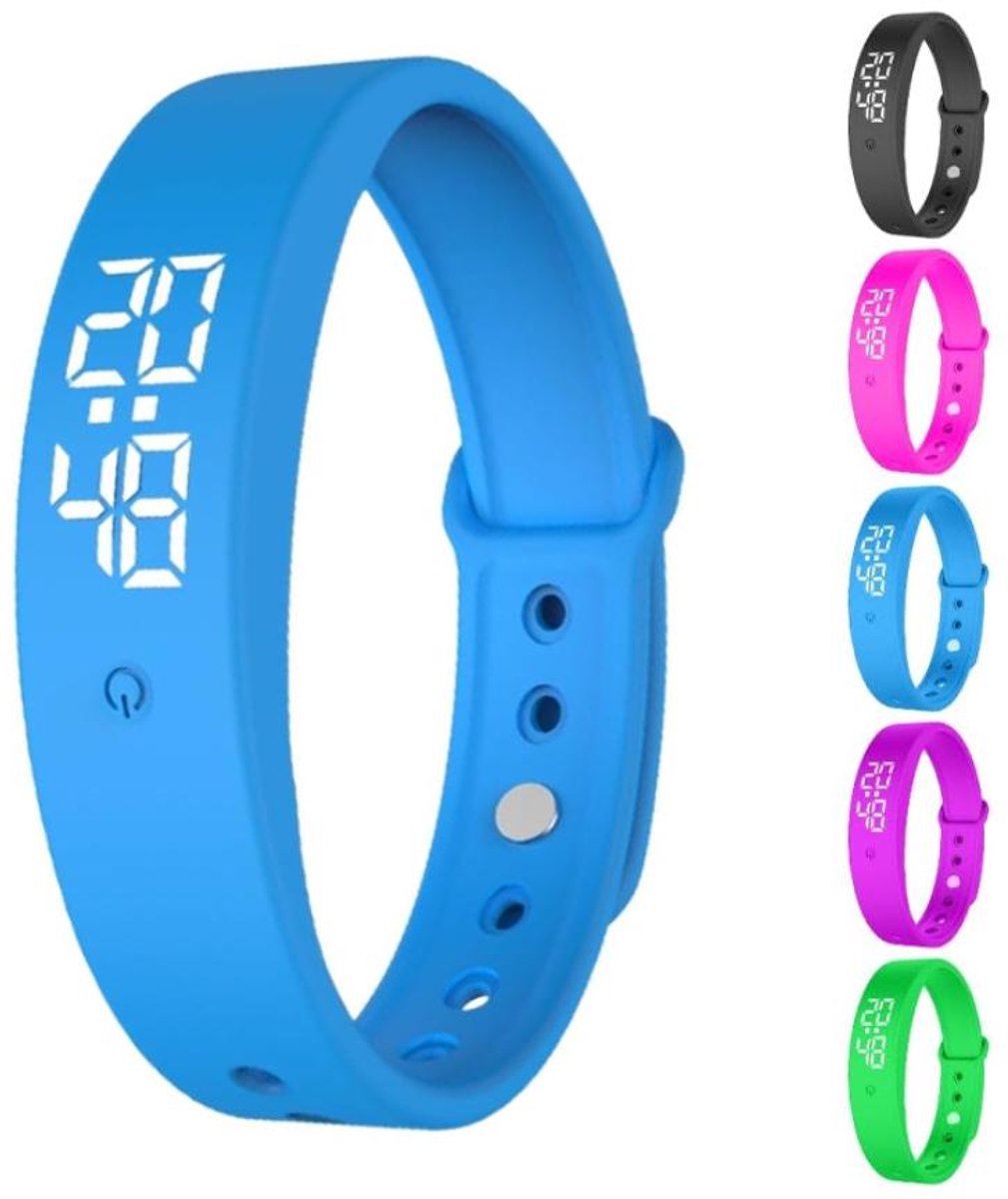 Trilwekker Armband - Trilwekker - Trillingsalarm Herinneringshorloge - Stille Trillingswekker Armband - Zwart - voor kinderen en volwassenen - trainingshorloge - drinkherinnering - pillenherinneringen - Blauw