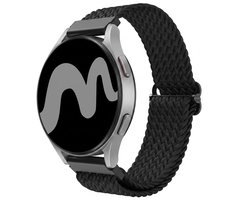 Nylon geweven bandje - Universeel 22 mm aansluiting - Geschikt voor onder andere Geschikt voor Garmin Forerunner 20 mm / Fenix 5/6/7 / Vivoactive 4 - Zwart