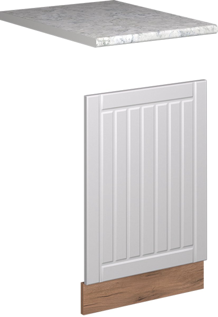 Vicco Frontpaneel Fame-Line, Wit Landhuis/Goudkleurig Eiken, 45 cm, WB Marmer