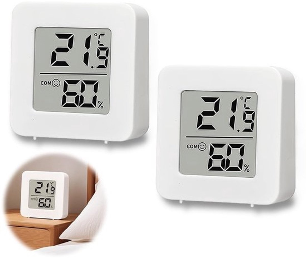 Solidchoice - Mini Thermometer en Hygrometer Set van 2 voor Binnengebruik