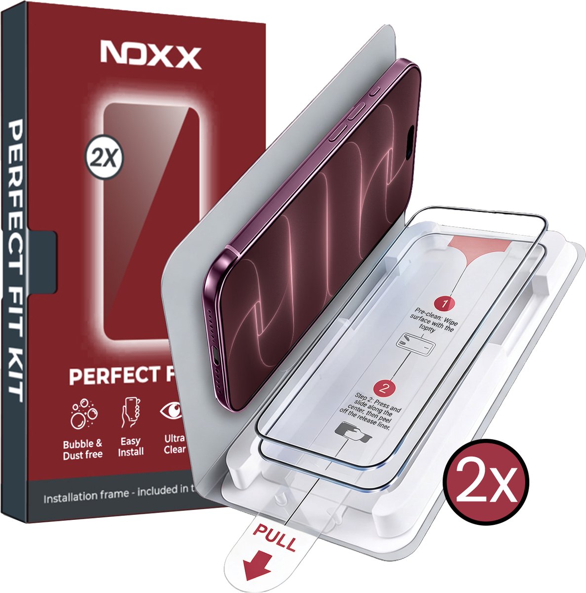 Screenprotector - Geschikt voor Apple iPhone 18 Pro - 2 Stuks - Met Montagehulp - Perfect Fit Kit - Bubbelvrij Aanbrengen - Gehard Glas - Beschermglas - Tempered Glass - Screen Protector - Case Friendly