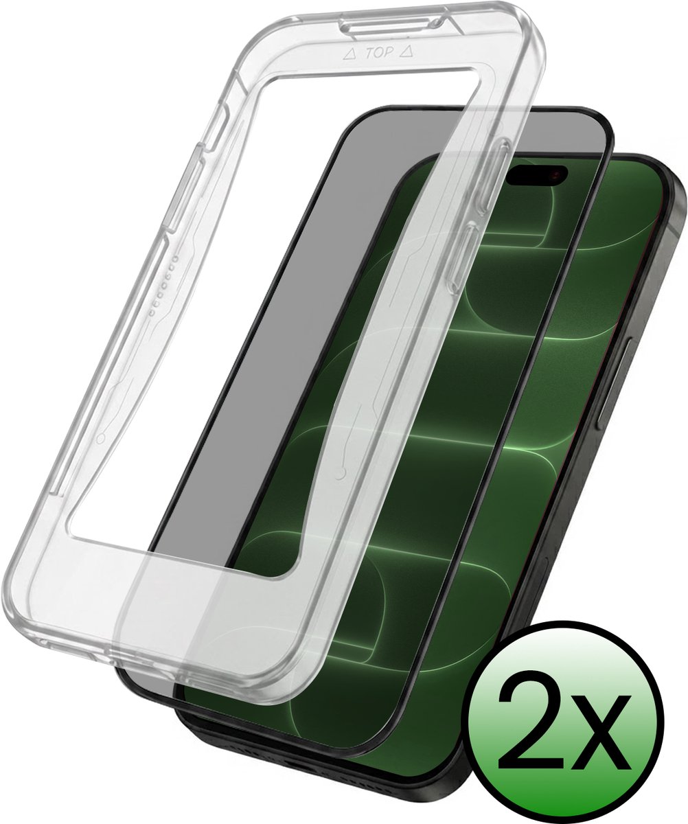 Screenprotector - 2 Stuks Geschikt voor Apple iPhone 18 Pro - Met Installatie Kit - Privacy Filter - Beschermglas - Flexibel Glas - Tempered Glass - Screen Protector