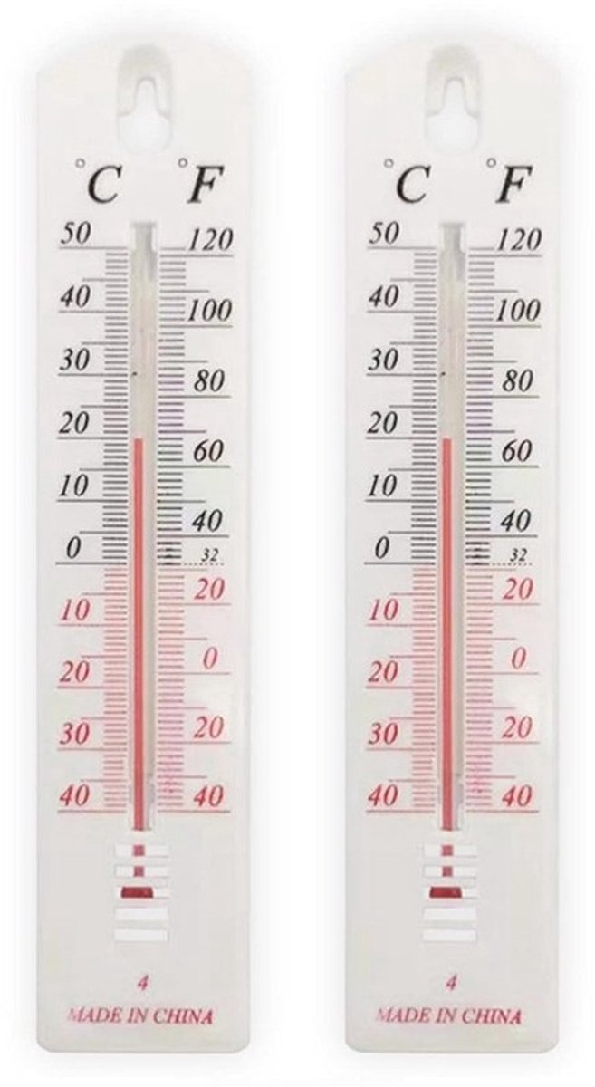 Nauwkeurige Kamertemperatuurmeter 2 Stuks - Wandthermometer voor Binnen en Buiten