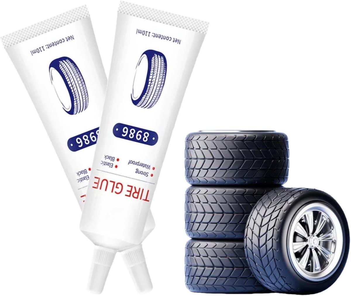 2 stuks rubberen lijm, waterdichte bandenlijm, afdichtmassa voor bandenreparatie, geschikt voor motorfietsen, vrachtwagens, auto's, fietsen, repareert snel Las Grietas de Los Neumáticos