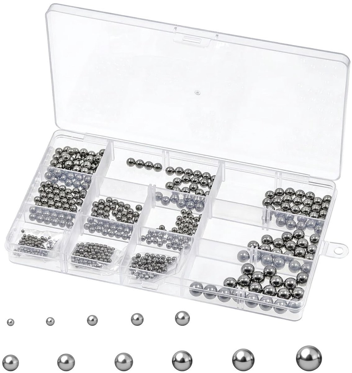 Stalen ballen in verschillende maten, 510 stuks, 2mm tot 8mm, perfect voor precisiewerk en modelbouw
