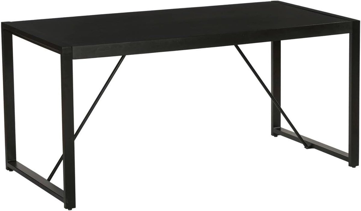 Eettafel Flora rechthoekig 160cm zwart duurzaam mangohout eetkamertafel