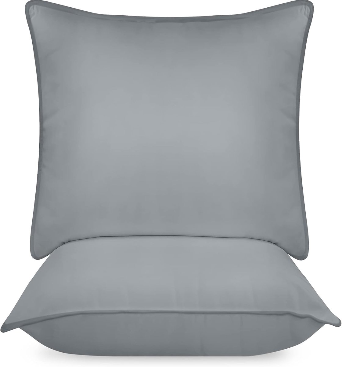Set van 2 sierkussens 80 x 80 cm met holle vezelvulling en zachte witte hoes