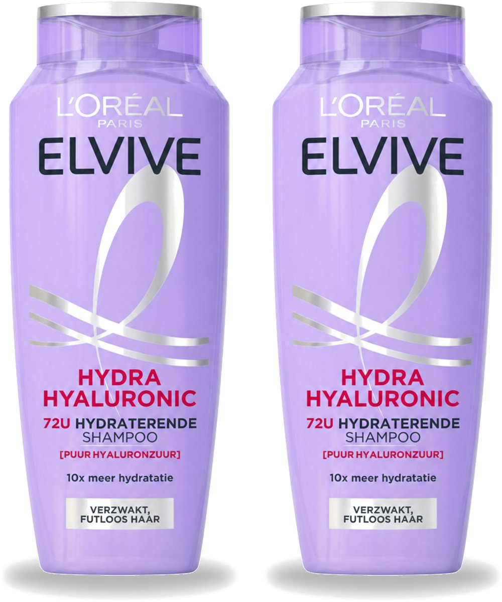 2 x L’Oréal Paris Elvive – Shampoo – Hydra Hyaluronic – Hydraterend – 250 ml - Voordeelverpakking - 2 stuks