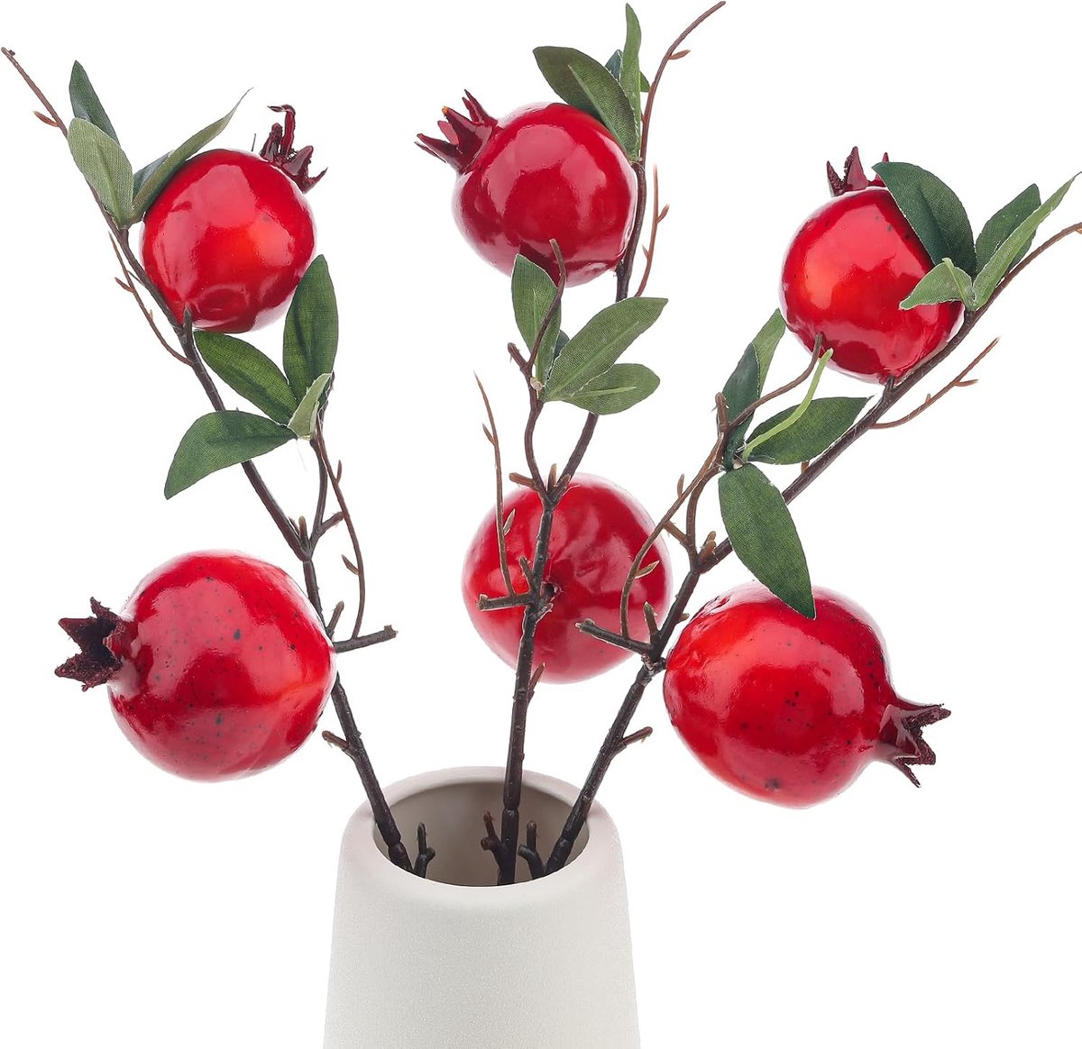 3st Grote Rode Nep Granaatappeltakken Realistische Kunstmatige Fruit Plantendecoratie DIY Bloemenbos Fotografie Kantoor Tafelambacht