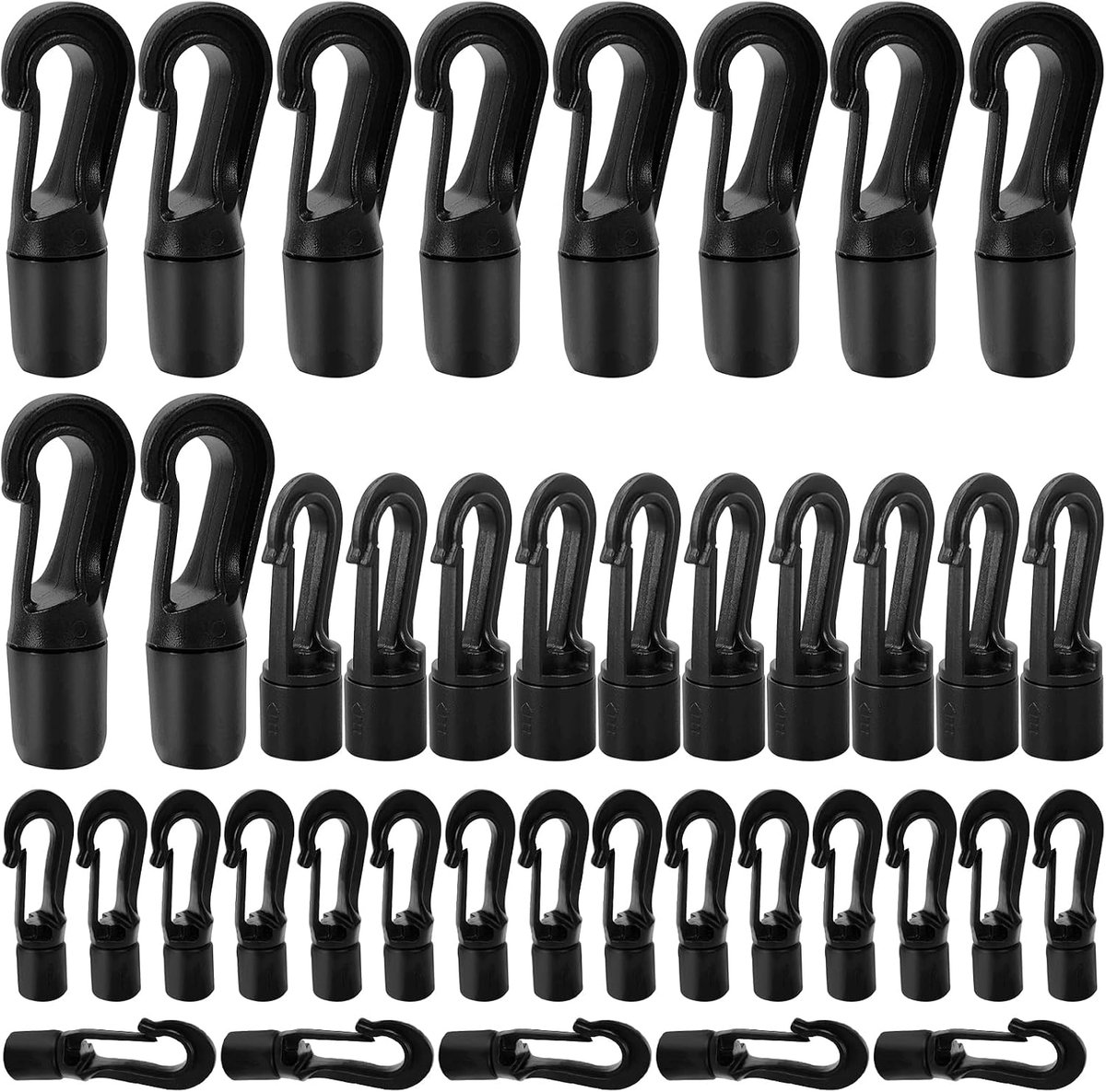 Kajakhaken, S-haken met vaste lus voor kajak, open haak van hard plastic voor kajaks (5, 8, 10 mm)