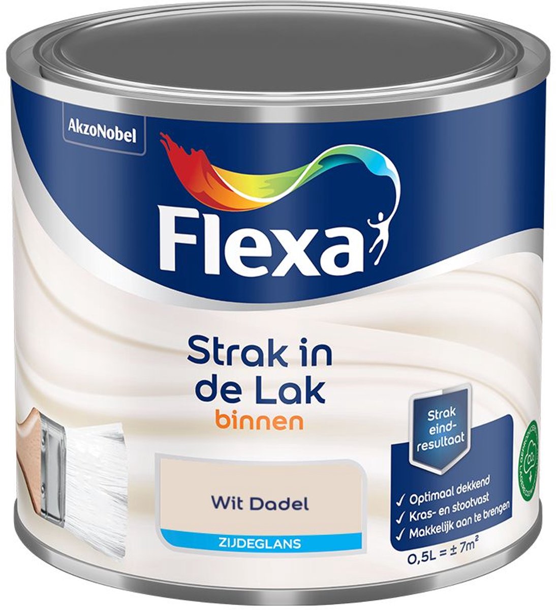 Flexa - Strak In De Lak Binnenlak Zijdeglans - Wit Dadel - Mengverf - 500 Ml