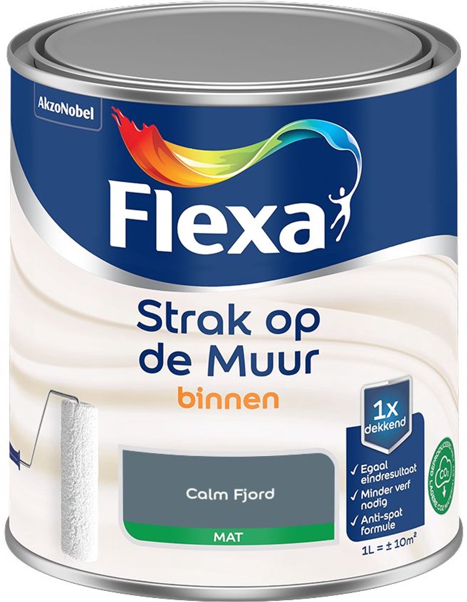 Flexa - Strak Op De Muur Binnen Mat - Calm Fjord - 1 L - Kleur Van Het Jaar 2027