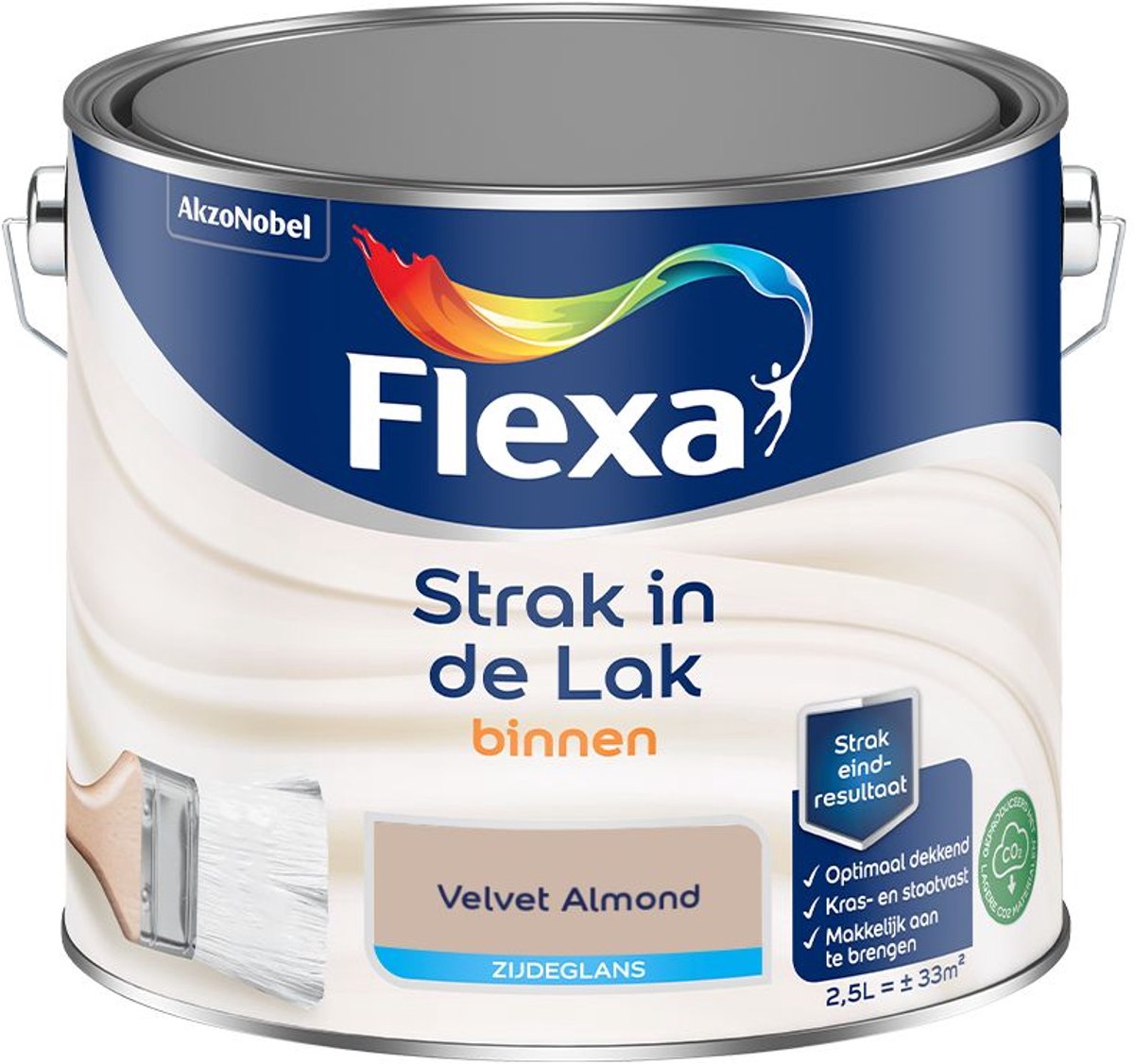 Flexa - Strak In De Lak Binnenlak Zijdeglans - Velvet Almond - 2,5 L - Kleur Van Het Jaar 2027