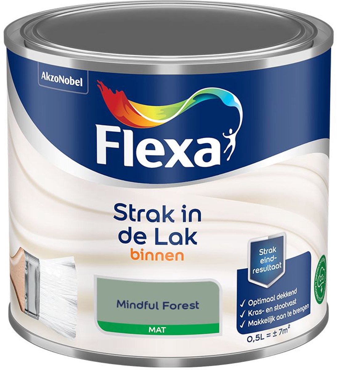 Flexa - Strak In De Lak Binnenlak Mat - Mindful Forest - 500 Ml - Kleur Van Het Jaar 2027