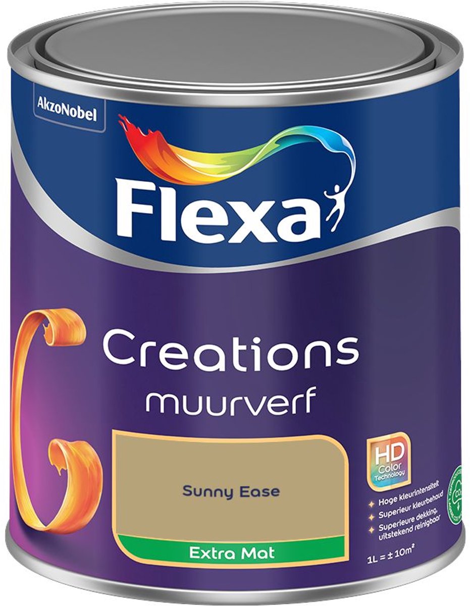 Flexa - Creations Muurverf Extra Mat - Sunny Ease - 1 L - Kleur Van Het Jaar 2027