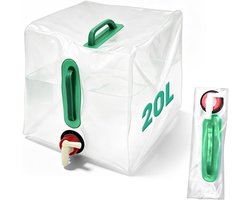 Vouwbare 20 Litre Canister - BPA-vrij, Voedselveilig, Robuust Waterreservoir voor Kamperen, Wandelen en Festivals
