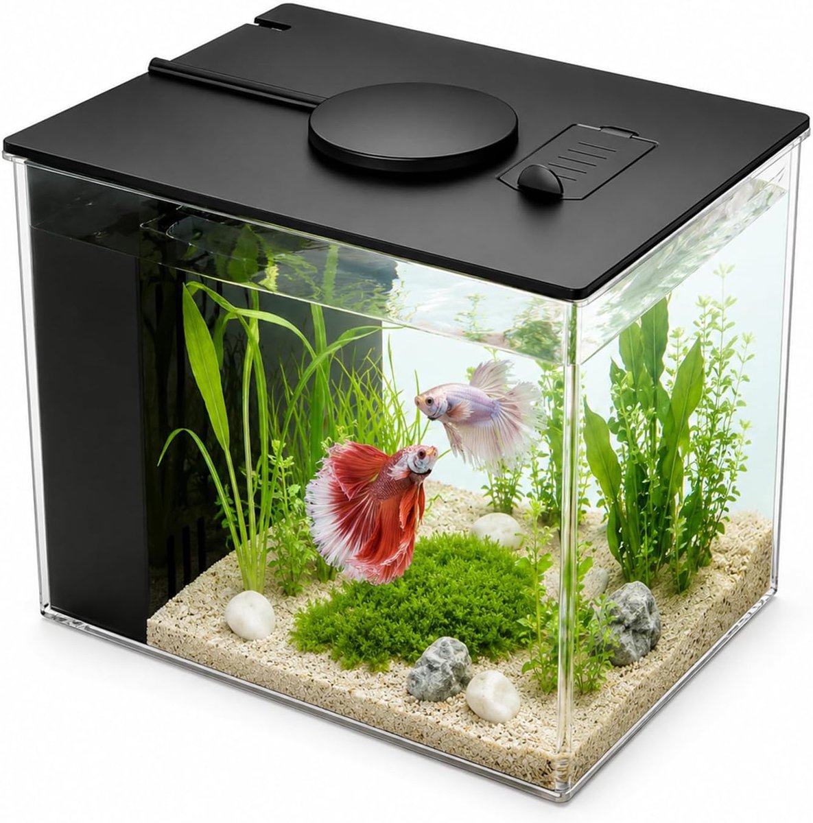 3,7 l klein Betta-aquarium complete set, mini-aquarium van acryl