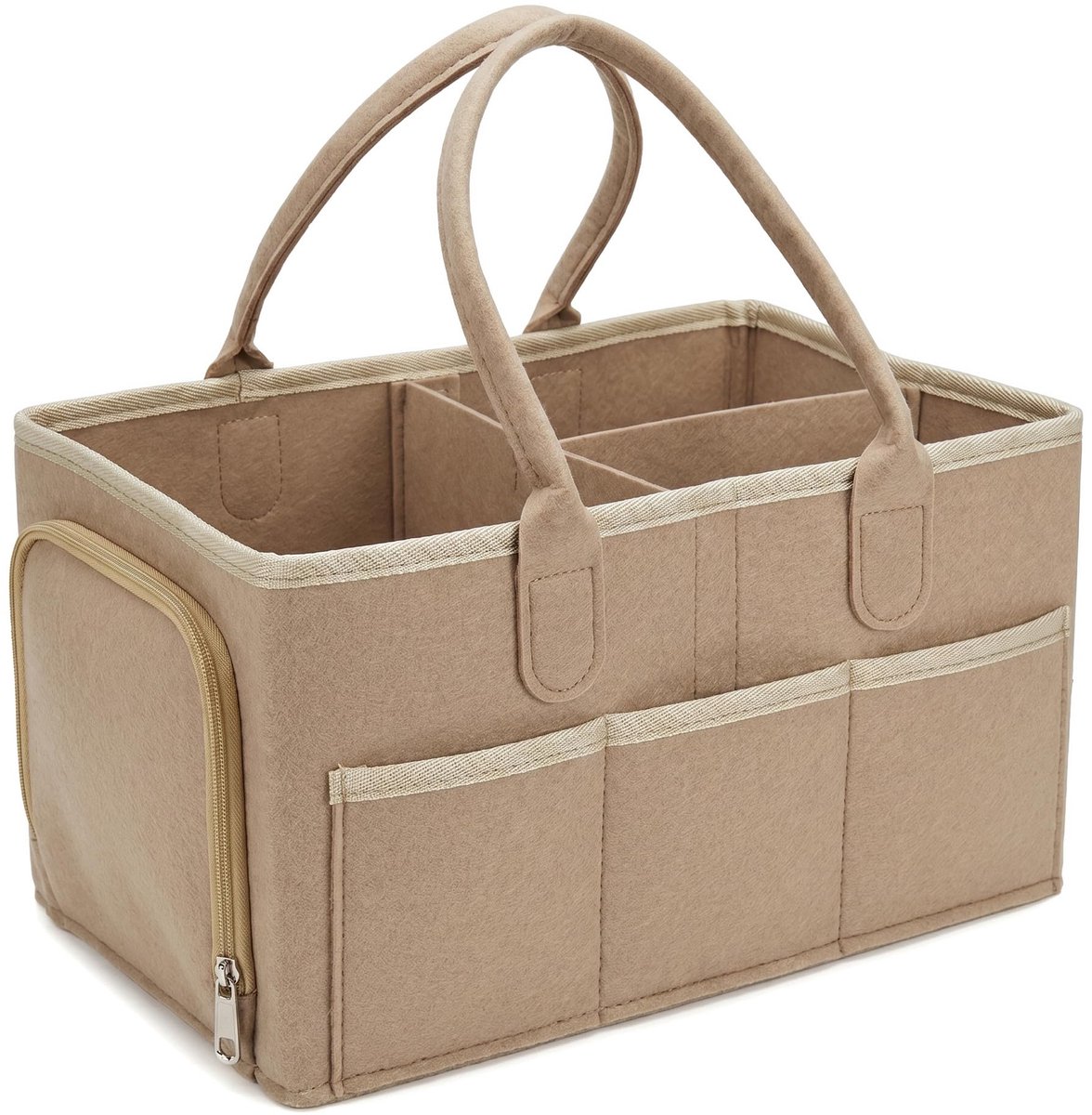 Luiertafel organizer 36x23x18 cm - donker camel - stijlvol ontwerp - handig voor babybenodigdheden - ShopVlot