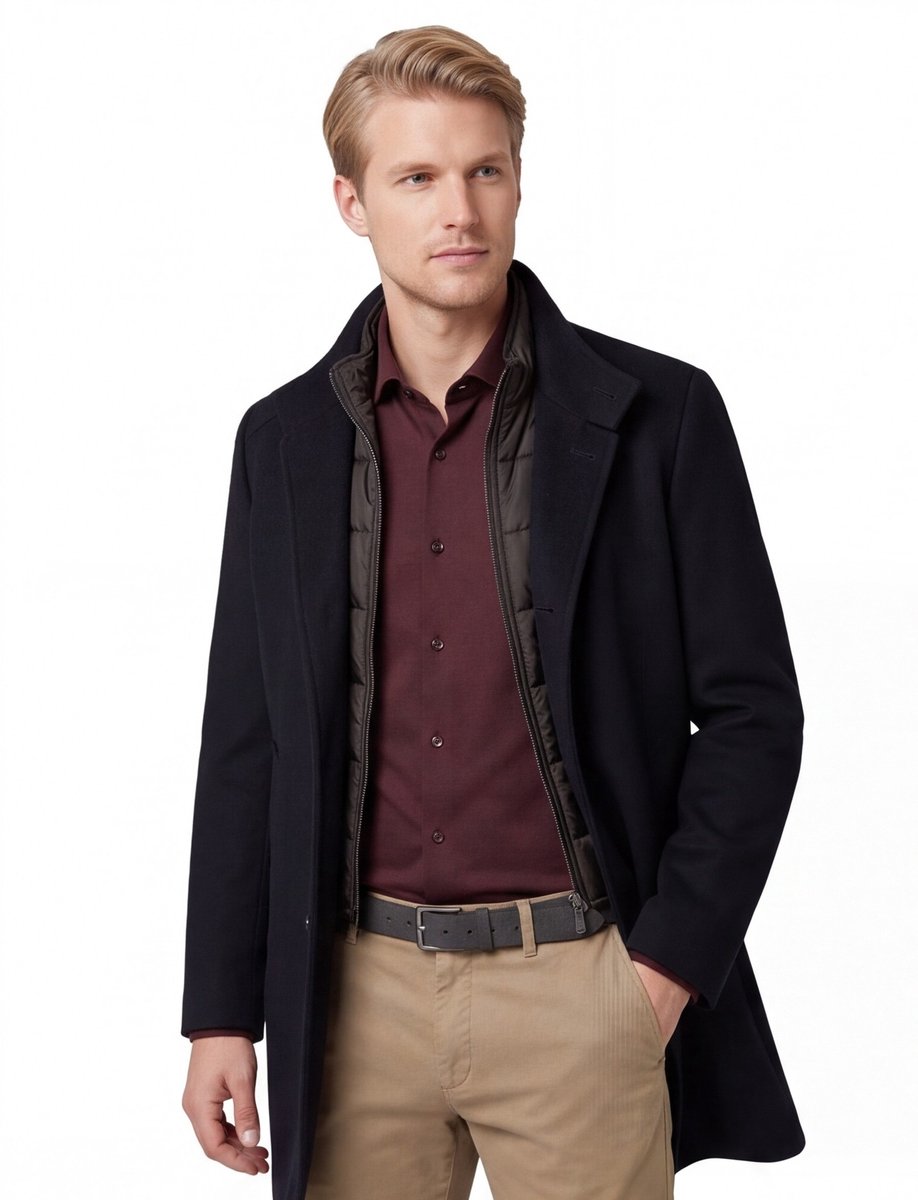 Bugatti winterjas donkerblauw