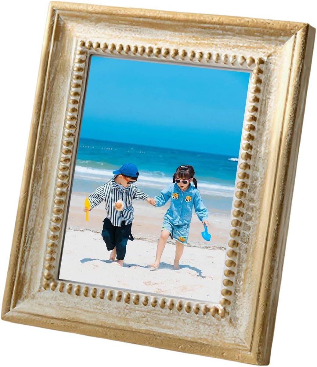 Fotolijst van hout, 23 x 18 cm, vintage frame voor binnen- en wanddecoratie, perfect als cadeau voor jubileum, verjaardag of Moederdag