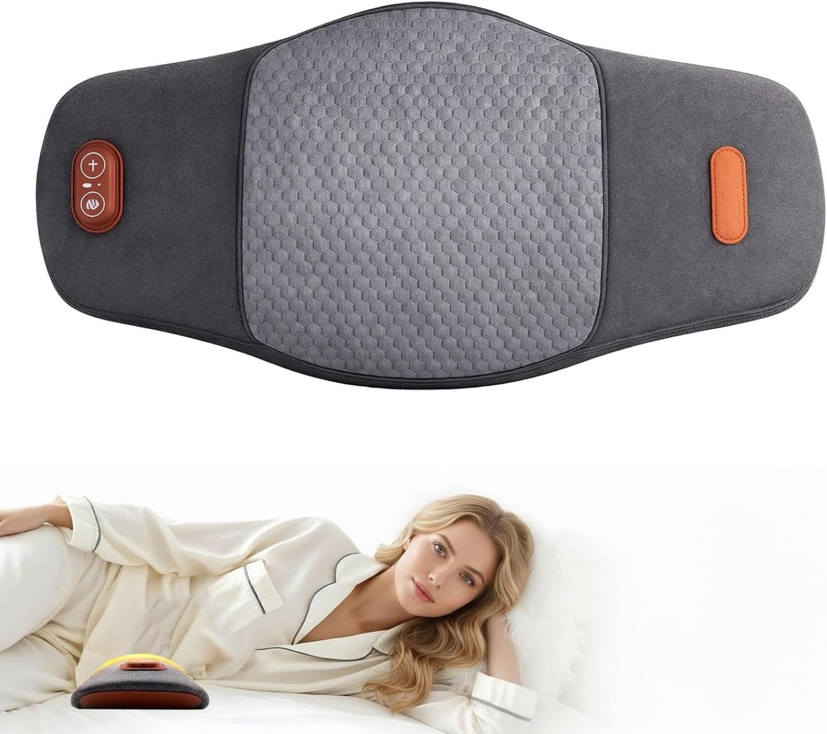 3-in-1 rugmassageapparaat met warmte en trillingsmassage, elektrisch lendenwervel, massageapparaat met intelligente besturingsschakelaar, voor bureaustoel, auto, bed en bank