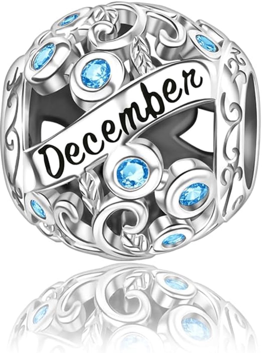 Geboortesteen bedel van 925 sterling zilver, compatibel met Pandora armbanden, vriendschaps-, afstudeer- of