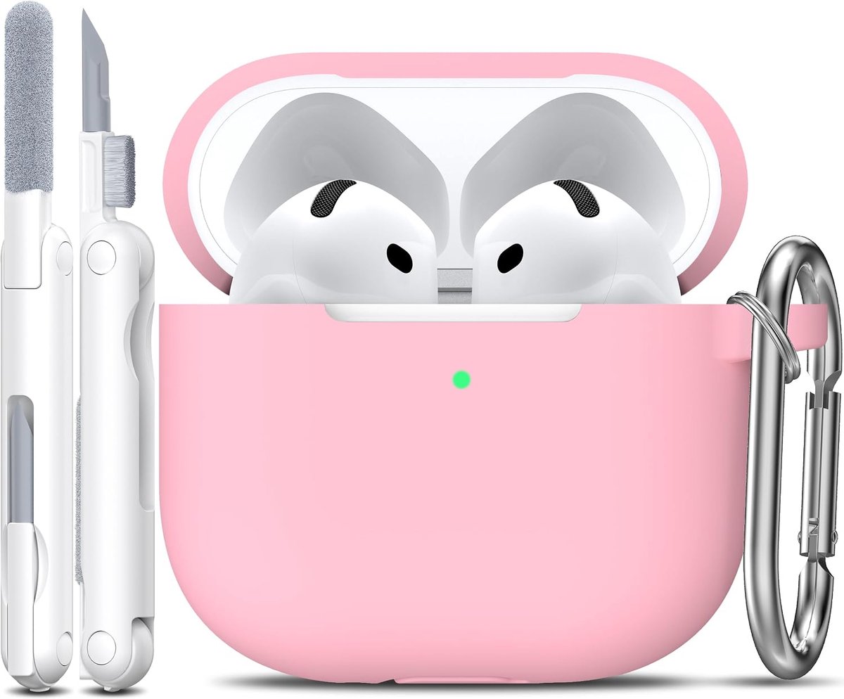 R-fun voor AirPods 4 Hoes (2024) Zacht Siliconen - Roze