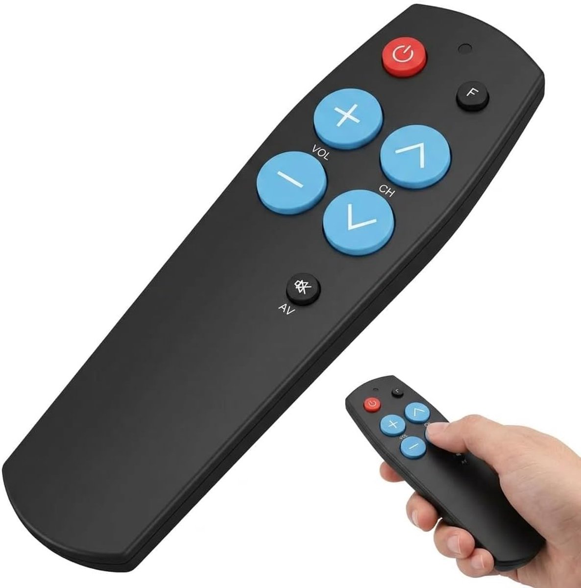 Afstandsbediening voor senioren, infrarood tv-afstandsbediening met grote toetsen voor ouderen en mensen met slechtzicht, eenvoudig te bedienen, eenvoudig te bedienen en te configureren